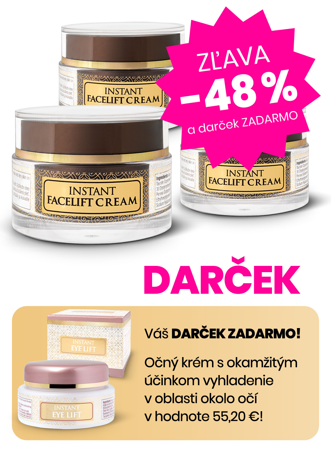 Aimé Instant Facelift krém vyhladí pokožku tváre